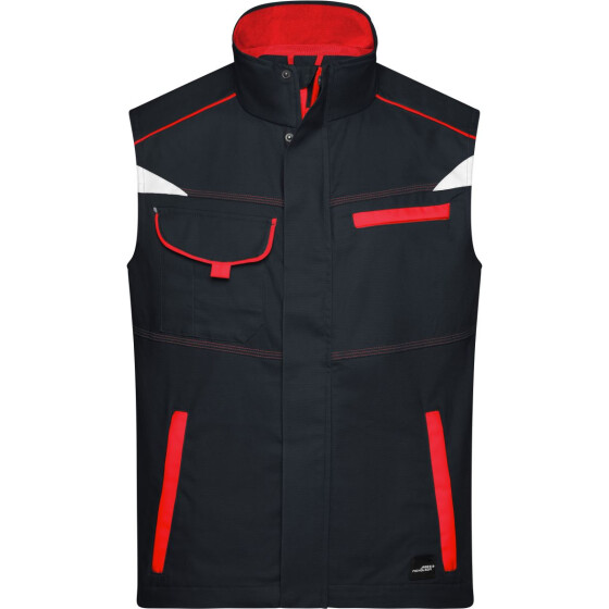 James & Nicholson | JN 850 - Workwear Gilet - Color (carbon/red / XL)