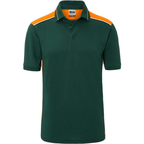 James & Nicholson | JN 858 - Herren Workwear Piqué Polo - Color (dark green/orange / M)