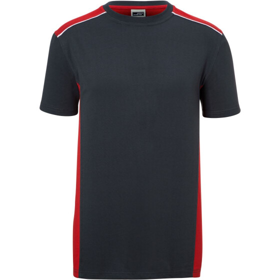 James & Nicholson | JN 860 - Herren Workwear T-Shirt - Color (carbon/red / XL)