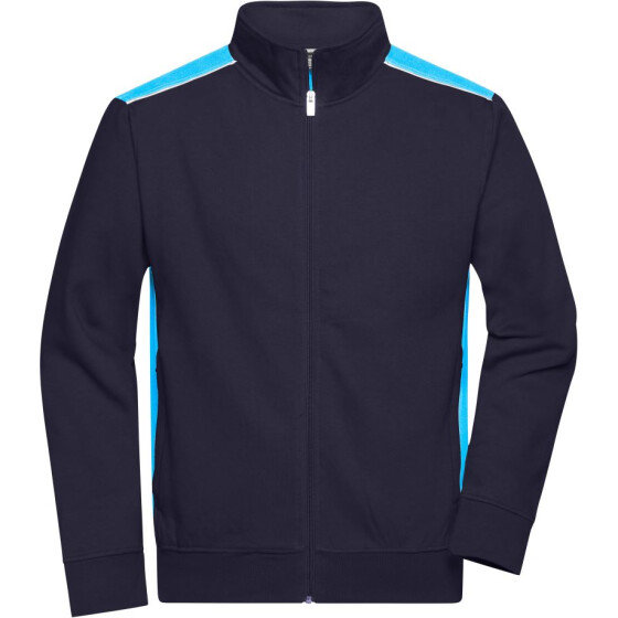 James & Nicholson | JN 870 - Herren Workwear Sweat Jacke - Color (navy/turquoise / L)