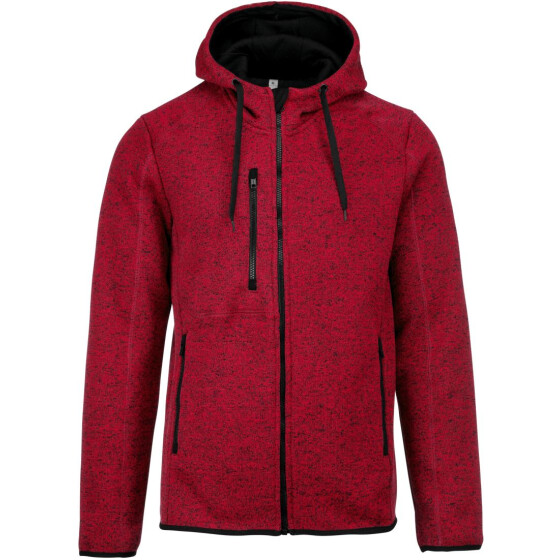 Kariban ProAct | PA 365 - Herren Melange Kapuzen Strickfleece Jacke